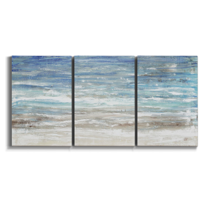 Green Ribbon Coast II, ensemble de 3 toiles encadrées, H 27 po x l 54 po x P 2 po