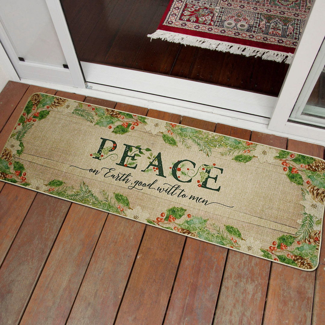 Ruffy Non-Slip Christmas Outdoor Doormat The Holiday Aisle®
