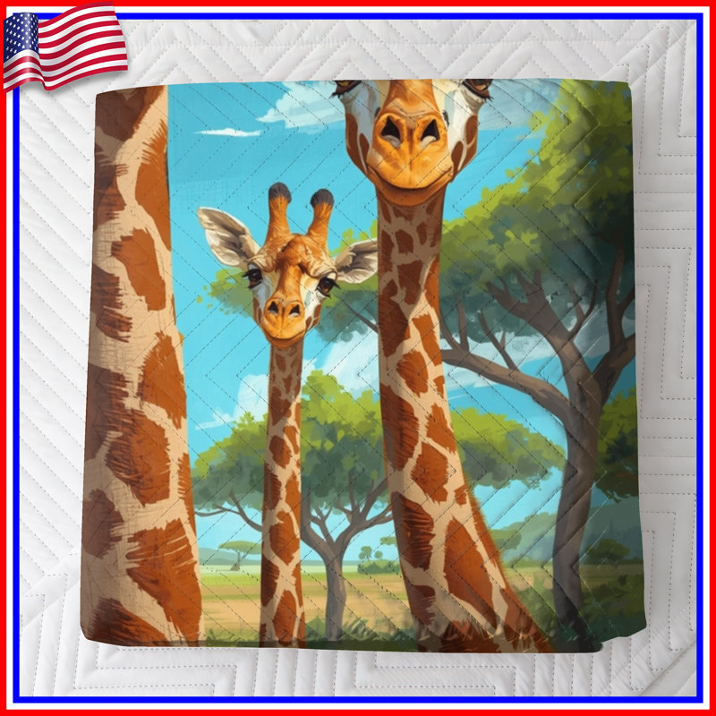 Ensemble de couvre-lit matelassé Group of Giraffes toutes tailles, Grand lit