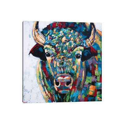 Bison- White II by Jennifer Seeley - Wrapped Canvas Gallery-Wrapped Canvas Giclée