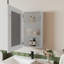 Armoire murale blanche avec miroir et 3 tablettes, idéale pour la salle de bain Trois espaces de rangement modernes et efficaces-118732084
