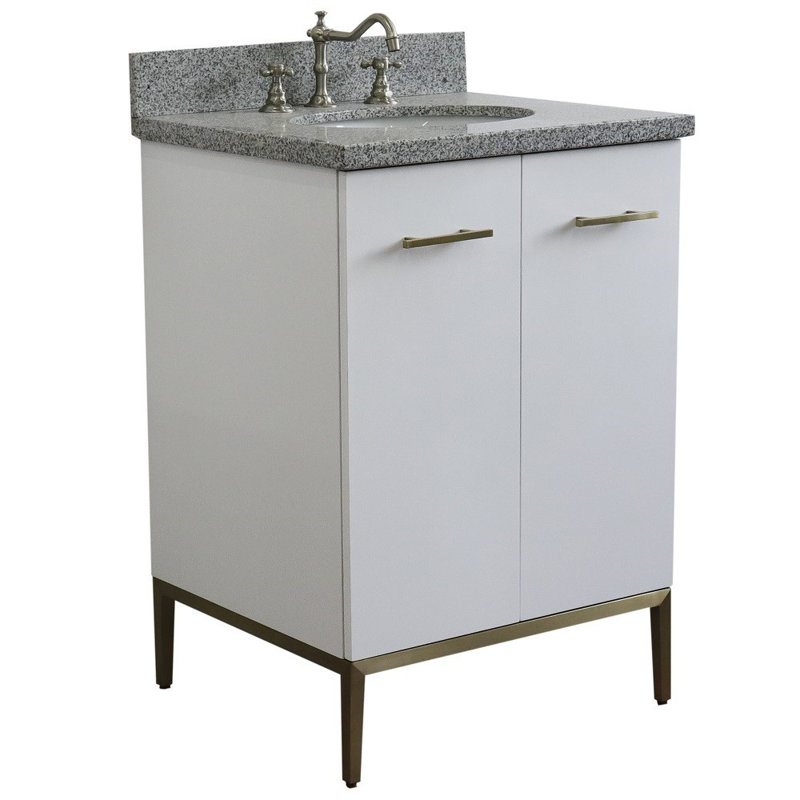 25'' Single Bathroom Vanity with Top, Gray