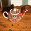 William Morris Strawberry Thief Teapot in Red Small Chintz Birds Tapestry Lark Manor Bannon 0.7ml Floral