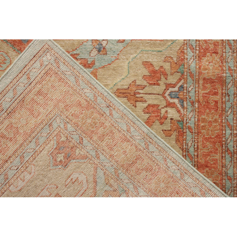 Distressed Homage Hand Knotted Wool Area Rug, Rectangle 12' x 18'