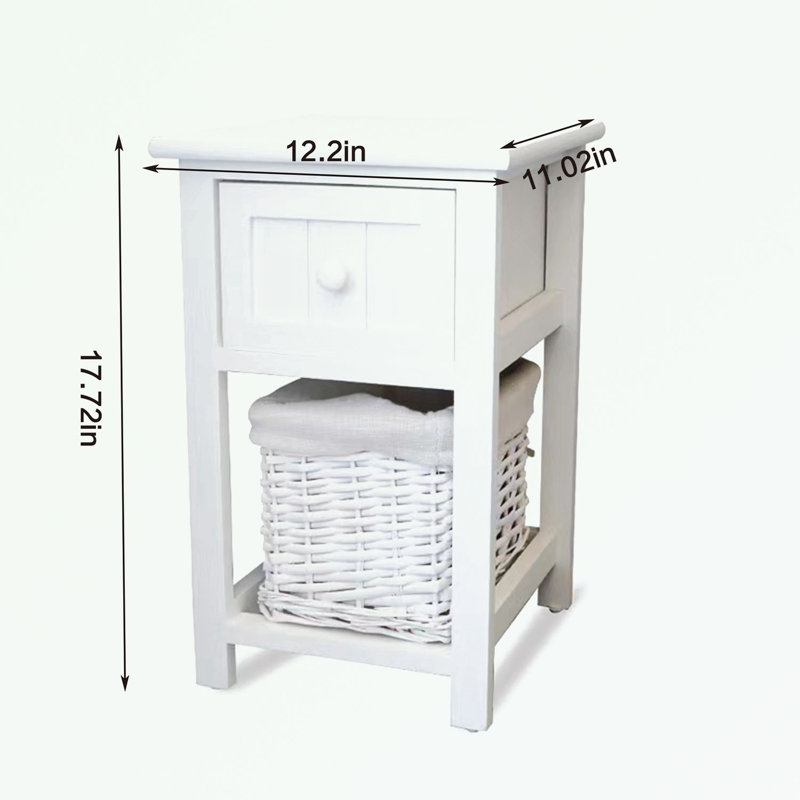 Kalob 12.2'' W Nightstand, White