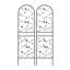 4 Pack Metal Garden Trellis 71" X 19.7" Rustproof Trellis For Climbing Plants Outdoor Flower Support Bird Deco Black