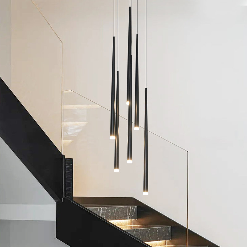 6 - Light Matte Black LED Pendant
