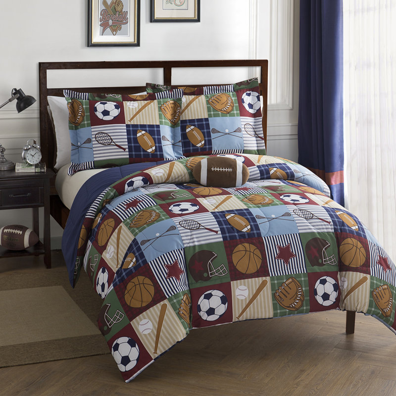 ALEX + BELLA Team Sport Navy Microfiber Comforter Set, Twin