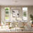 Modern White Faux Marble Dining Table with Double Pedestals Base Pre-Assembly-833936338