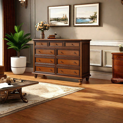 Vintage Large Capacity Storage Entrance Cabinet Solid Wood Accent Chest