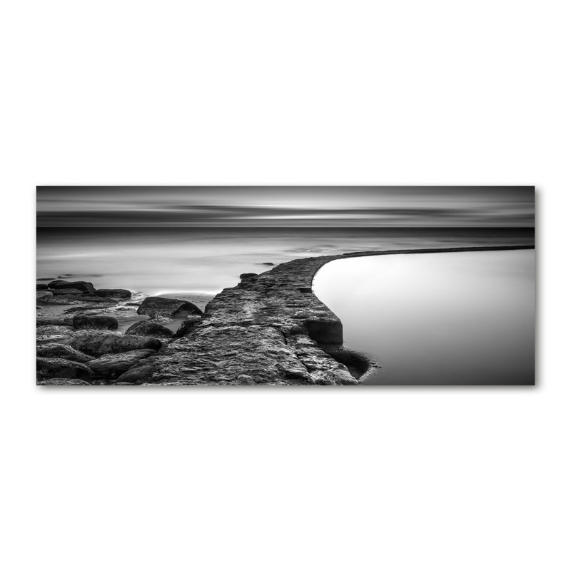 Stony Beach - No Frame Print on Glass, 70cm H x 100cm W x 4cm D, Glass