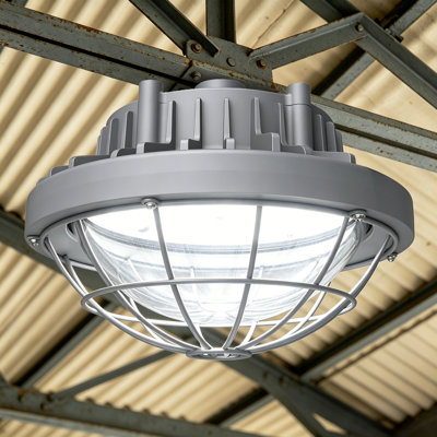 1 luminaire industriel DEL 80 W à intensité variable 5000 K, antidéflagrant, avec support en U, pour milieux humides (lot de 1)