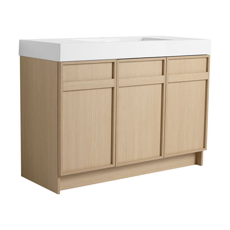 Meuble-lavabo autoportant avec lavabo en résine