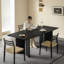 62.99" Black Rectangle Solid Wood Dining Tables-1355422864