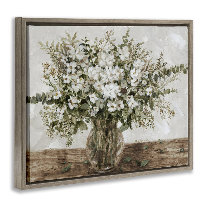 «Romance in Bloom Bouquet», art par Lanie Loreth, Cadre flottant orme Montalcino, H 25 po x l 31 po