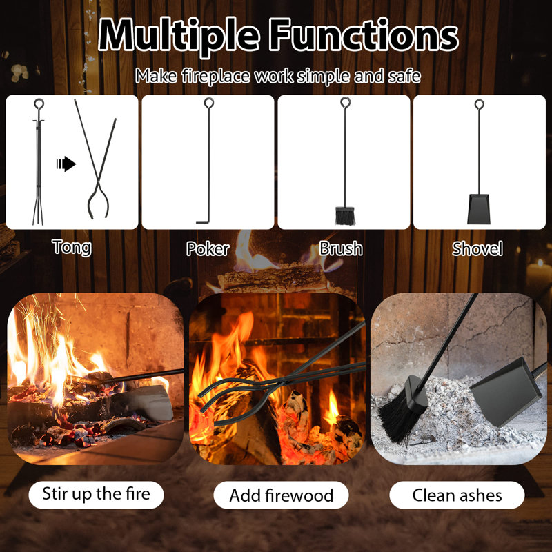 Metal Fireplace Tool Set