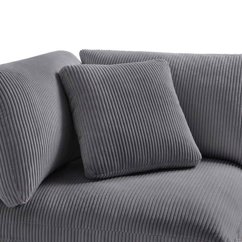 Canapé modulaire 2 pièces, Gris anthracite
