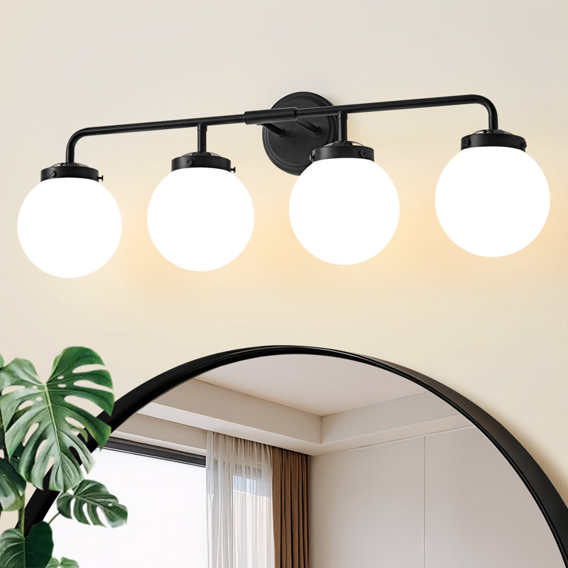 Jaxon Dimmable Vanity Light, Bulbs not Included, 4, Matte Black