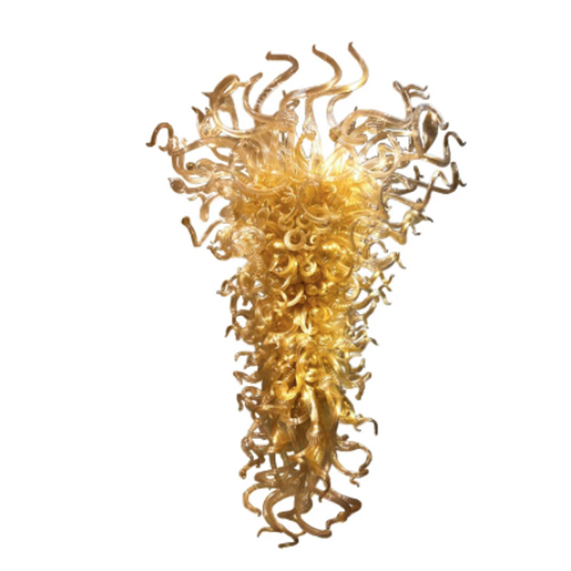Artemis Amber Color Blown Glass Chandelier Light, Clear