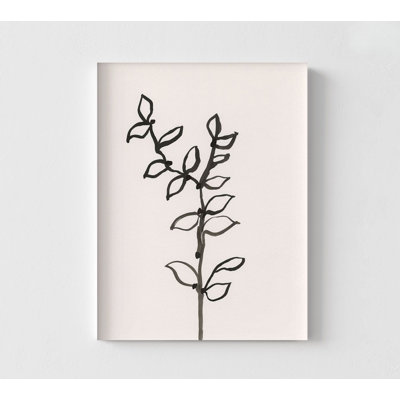 Modern Black Nature Leaf Botanical Home Office Decor, Plants Living Room Decor Poster Print, Black Minimalist Nature Decor Idea