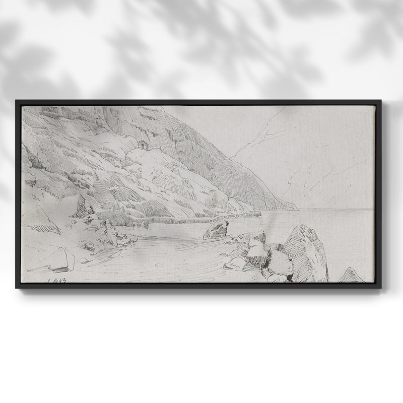 Série abstraite-cmxxi, toile tendue avec châssis, prête à être accrochée, H 25 po x l 49 po, Noir