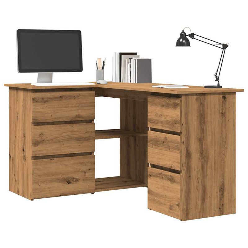 Abdirizaq Corner Computer Desk, Artisan Oak