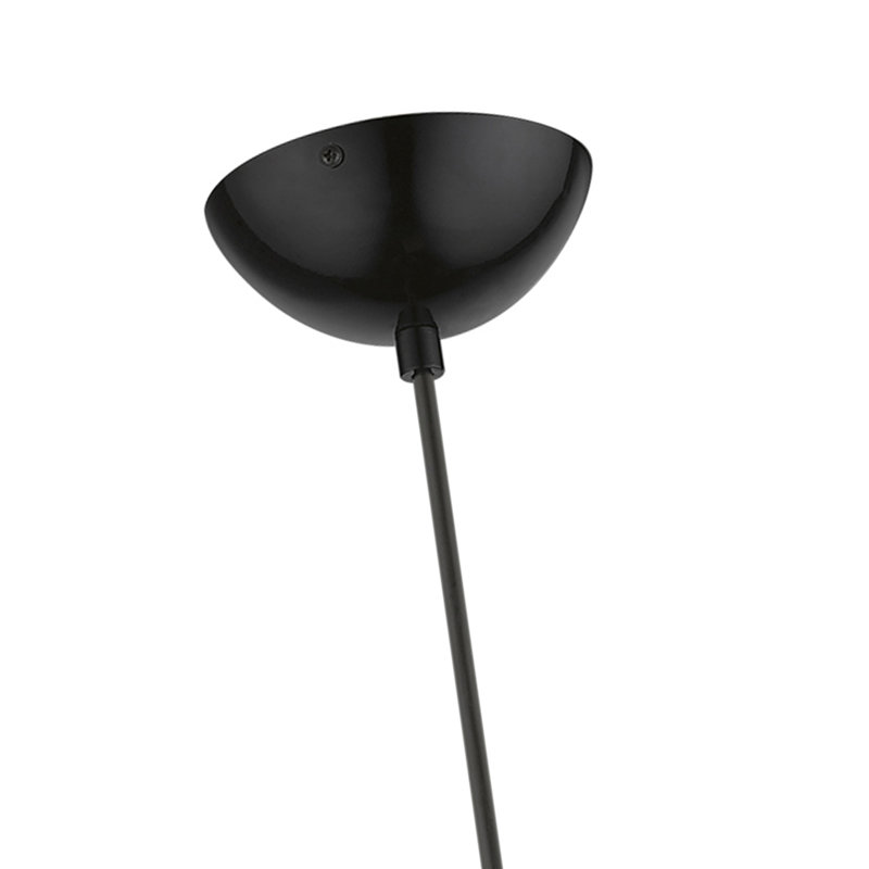 Luminaire suspendu en forme de dôme à 1 lumière Montreal, Noir brillant / chrome poli, Noir brillant / blanc brillant