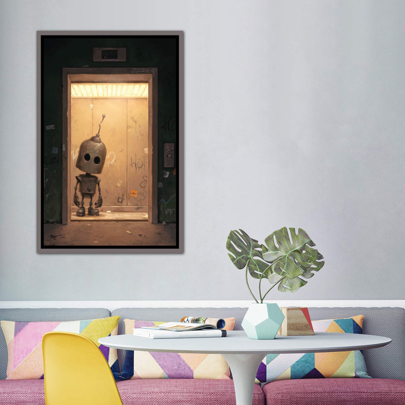 Portail pour enfants, art encadré, H 60 po x l 40po x P 1,5 po, Toile avec cadre gris foncé rustique
