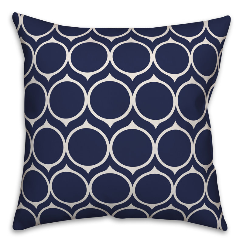  Coussin Mid Mid Circles, 16 po x 1 po, Bleu marine, Pas de bourre