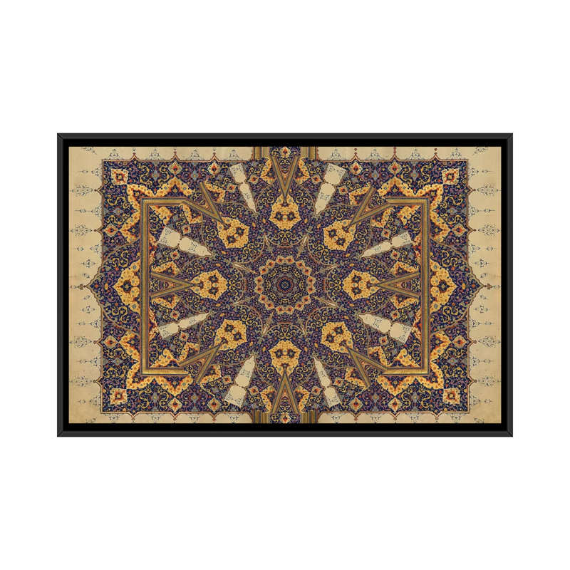 Mandala series : ancien script, impression sur toile tendue, H 18 po x l 26 po x P 1,5 po, Toile avec cadre noir