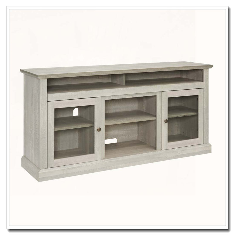Meuble télé avec console de divertissement moderne pour téléviseur de 65 po ou moins avec espace de rangement ouvert et fermé