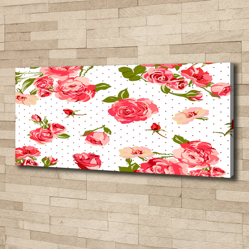 Roses - No Frame Print, Canvas, 50cm H x 125cm W x 2cm D