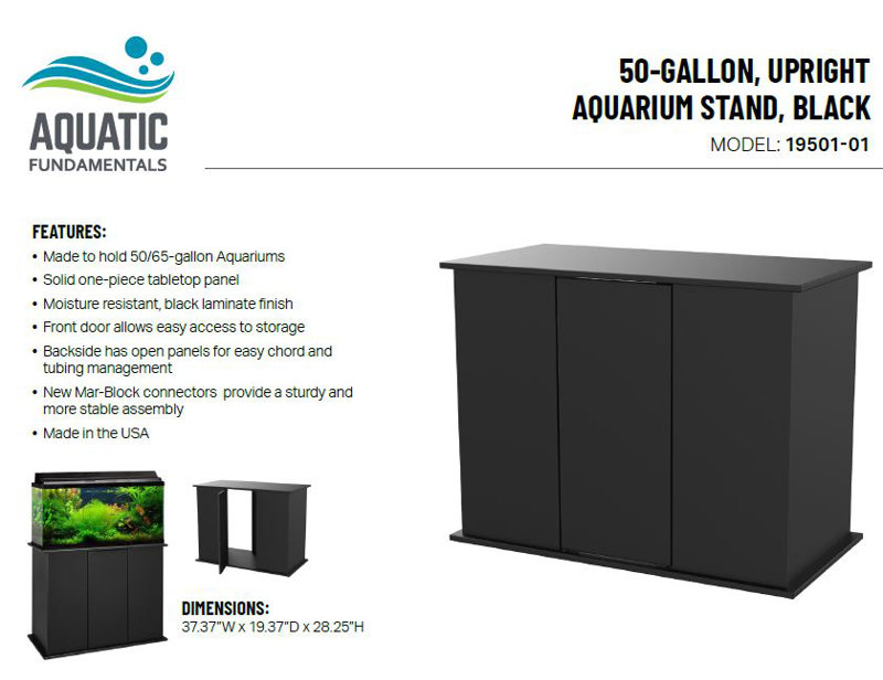 Black Contemporary Solid Top Aquarium Stand Cabinet