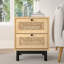 Abentego Manufactured Wood Bedside Table with 2 drawers