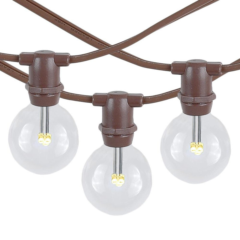Guirlande de 100 lumières d'extérieur 100 pi, Marron