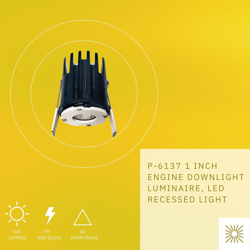 Éclairage encastré de 1 po avec moteur de 7 W et 500 lumens 5CCT Perlglow