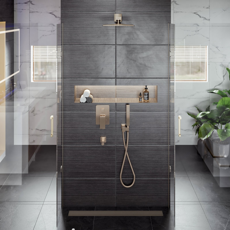 Robinet de baignoire et de douche thermostatique et contrôle de volume, Brossé