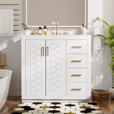 Meuble-lavabo 36 po avec lavabo en céramique