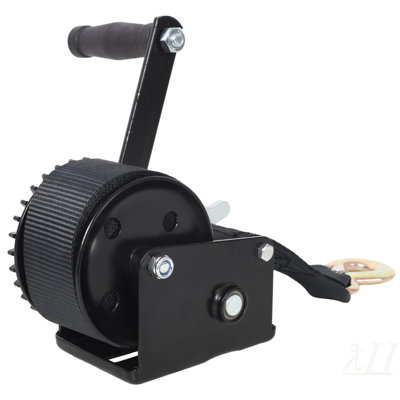 600LBS Hand Winch,with 26FT Steel Cable,Galvanized Shell,3.1:1 Gear Ratio Portable Winch,Two-Way Ratchet,Manual Operated Hand Crank Winch for Trailer, Boat or ATV Towing