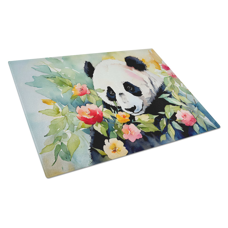 Panda Glass Cutting Board Large