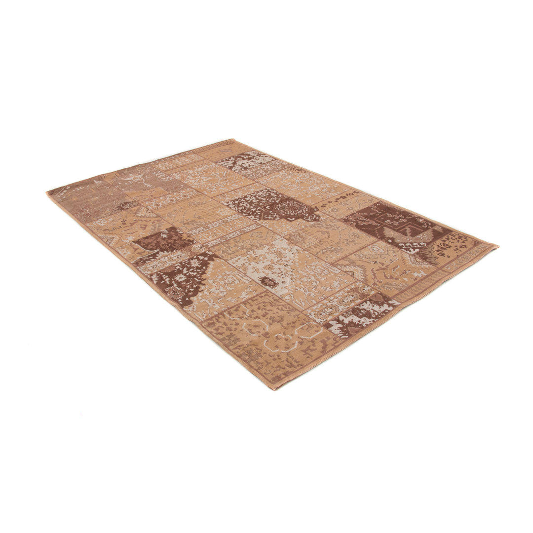 Handgefertigter Kelim-Teppich Sofi aus Wolle in Beige