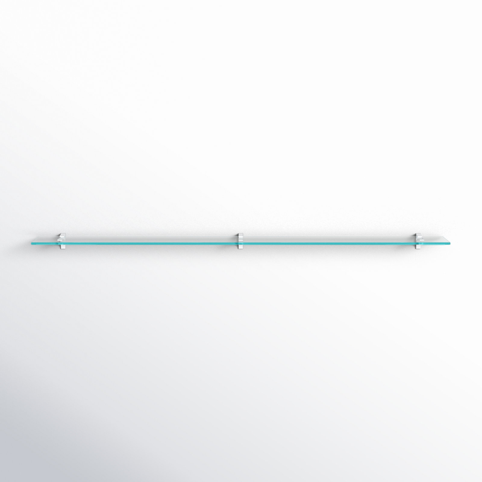 Earlham Tempered Glass Wall Mounted Bracket Shelf, White