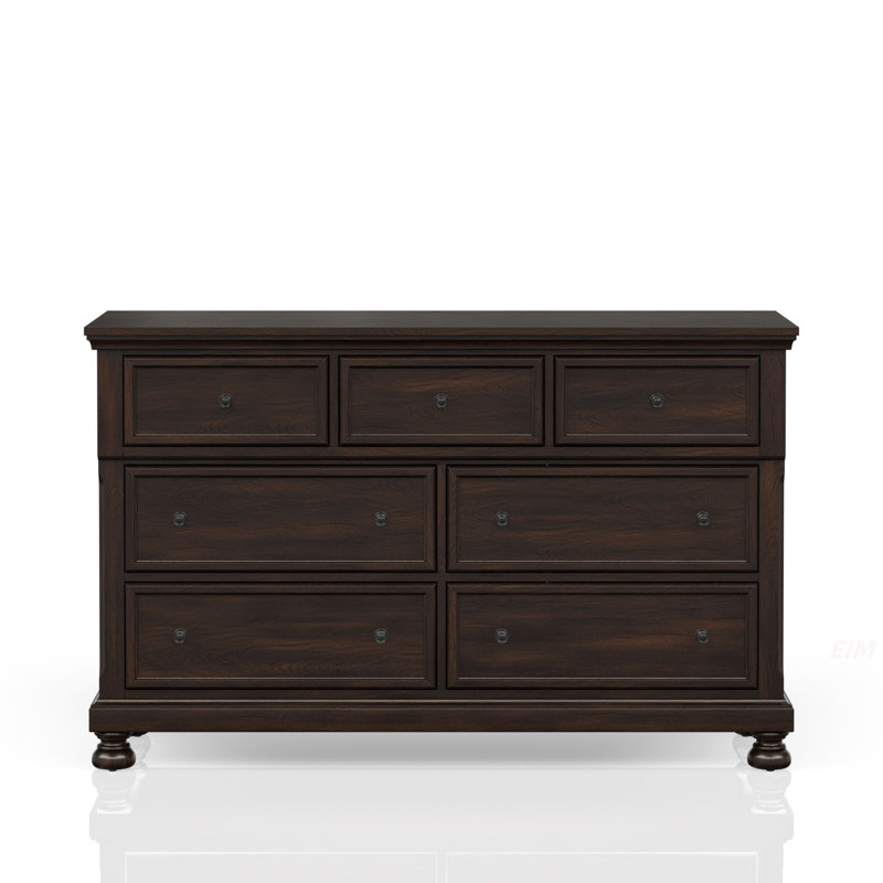 Commode à sept tiroirs cerisier foncé (commode)