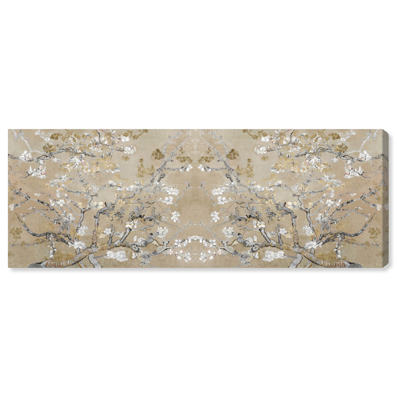 Vincent Van Gogh " Large Floral And Botanical Van Gogh In Gold Blossoms Inspiration Twin, French Country Gold ", No Frame
