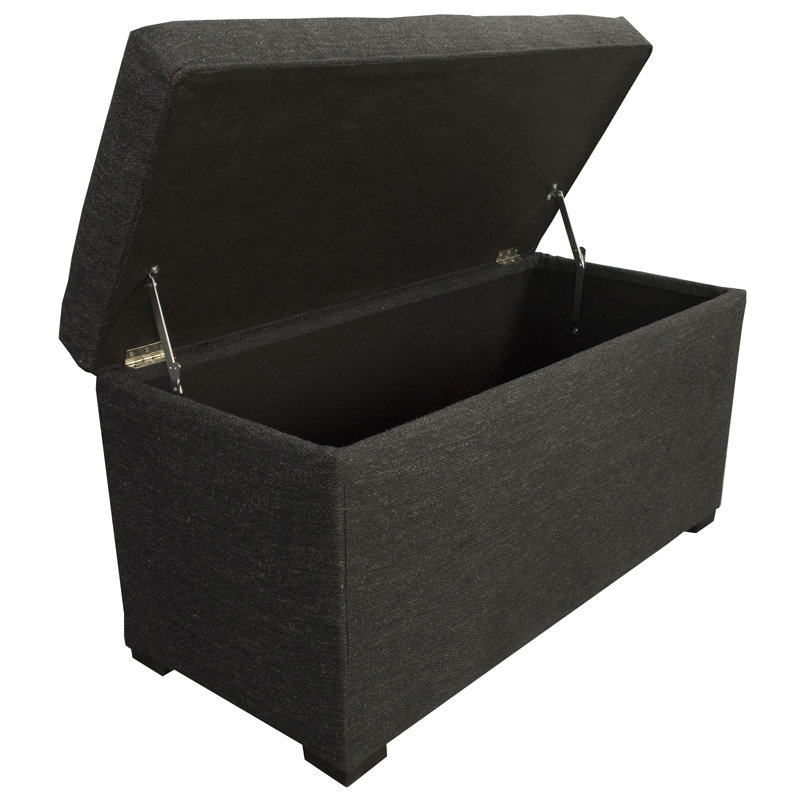 Ayleen Upholstered Storage Bench, Charcoal