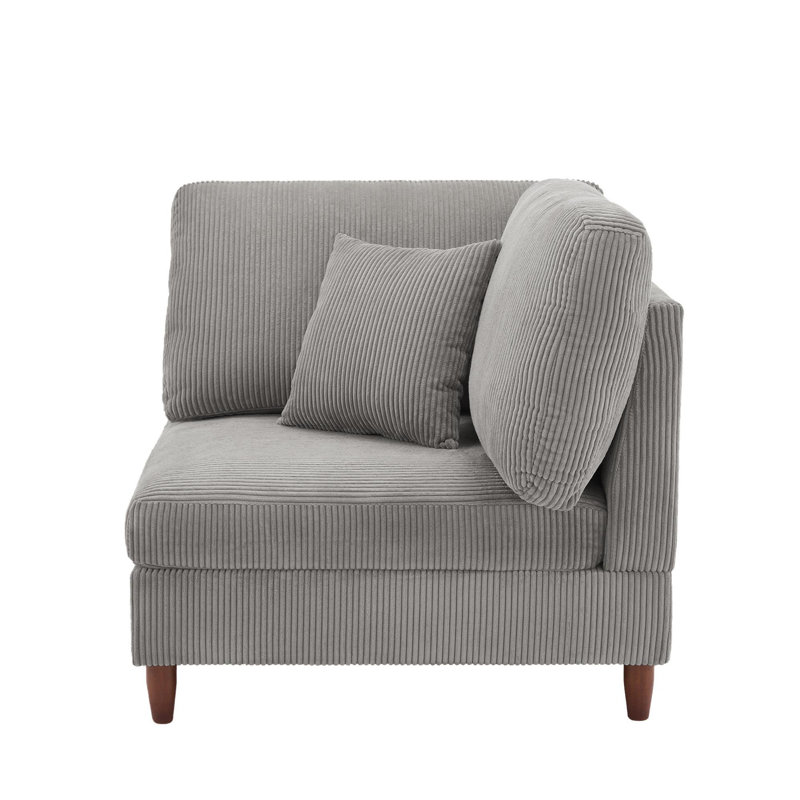 Mordecai 95Cm Wide Side Chair, Light Grey Corduroy