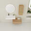 Meuble-lavabo mural de 30 pouces avec lavabo en résine et armoire latérale, tiroir à fermeture en douceur (KD-Packing), meuble-lavabo