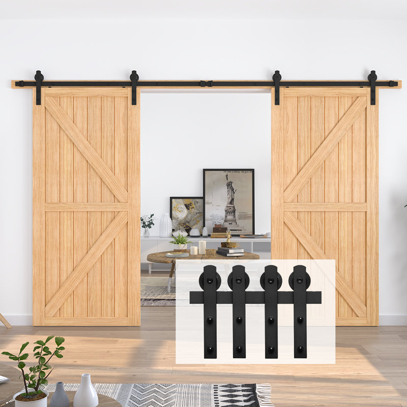 Ensemble de quincaillerie pour porte de grange standard I Shape, 156 po