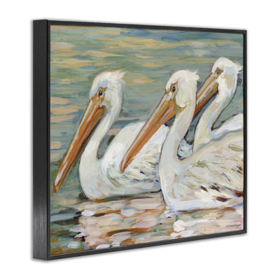 «Pelican Trio Pond Reflection», art numérique par Susan Winget