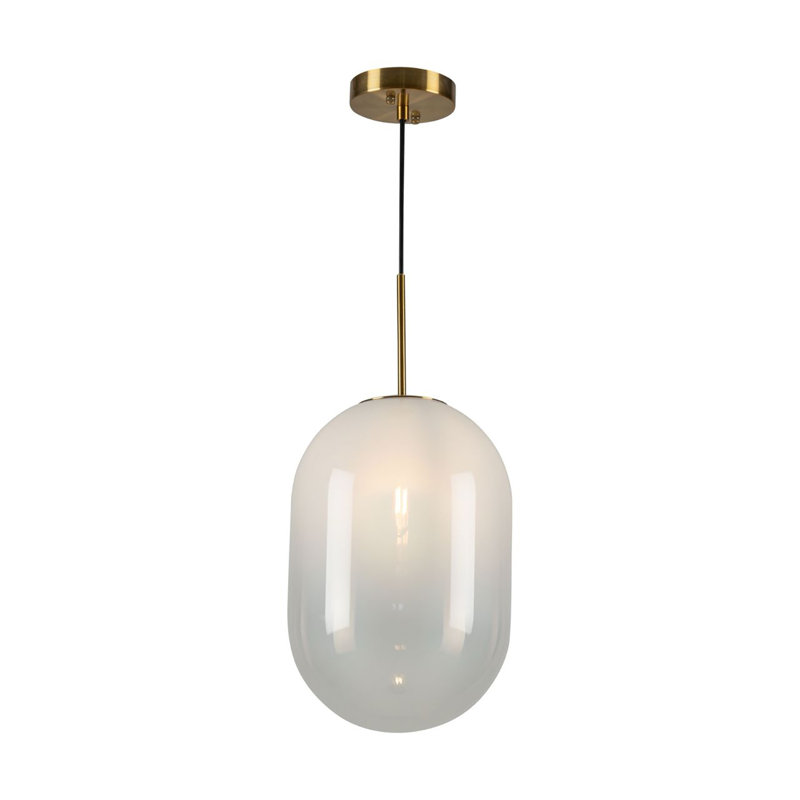 Remick - 1-Light Pendant - White/Brass